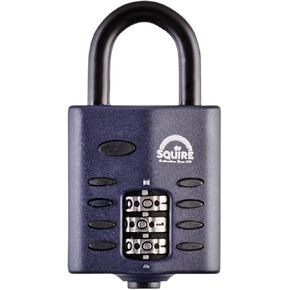 Squire Heavy Duty Padlock (CP30) - Toughest Steel Shackle - 3 Wheel Combination Small Padlock - Alloy Steel for Corrosion Resistance - Weatherproof Lock for Home, Luggage, Suitcase & Gym (Blue, 30 mm)