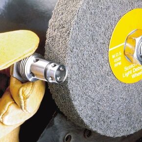 Scotch-Brite Light Deburring Wheel, Silicon Carbide, 6000 rpm, 6" Diameter x 1" Width, 1" Arbor, 7S Fine Grit (Pack of 1)