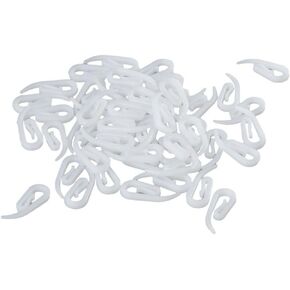 50pcs Curtain Hanging Hooks Ring Window Curtain Hanger Hooks White Plastic Curtain Hook for Car Home Office Curtain