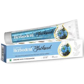 Herbodent® Blackseed Toothpaste with Natural Particles | THYMOQUINONE Improves Micro-Hardness Level of Enamel | Sensitivity & Cavities Protection | 7 Organic Herbs-Neem, Tomar (1, 6.53 Ounce)