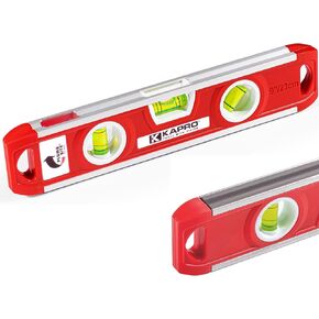 Kapro - 231 Magnetic Aluminum Torpedo Level - With Plumb Site - Features View Vial and V-Groove - 9" in