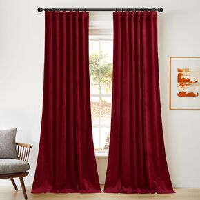 NICETOWN Insulated Dusty Pink Room Darkening Velvet Curtains 120" Long, Thick Luxury Noise Absorbing Floor to Ceiling Drapes Save Energy Cost for Theater/Master Bedroom/Stage, Rod Pocket Back Tab