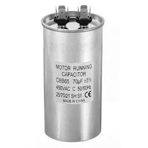 PATIKIL 70uF ±5% 70MDF 450V AC Fan Start Capacitor, CBB65 Circular Run Capacitor for AC Motor Run Air Conditioner Cool Heat Pump Condenser Straight