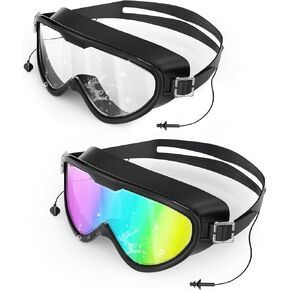 Swim Goggles 2 Pack Swimming Goggles Full Rim - Anti-Fog, UV Protection & Leak Proof - Great for Men, Women & Teens