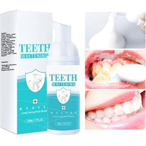 MIESCHER Teeth Whitening Mousse, Refreshing Breath Deep Cleaning Foam Toothpaste Natural Mouth Wash Water,Teeth Whitening Toothpaste Ultra Fine Mousse Foam Reduce Stains Oral Care Toothpaste