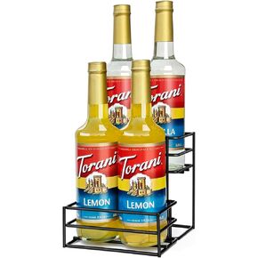 Coffee Syrup Rack (4 Bottle Capacity)，Coffee Syrup Organizer for Coffee Bar,Kitchen.Small Wine Rack for Bar,Family,Storage for Syrup, Wine, Dressing