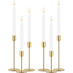 Black Candlestick Holders, Set of 6-Pieces Candle Holder fits Taper Candles, Modern Decorative Candle Sticks Holder for Table, Mantel, Wedding, Dinning, Party(Candles not Include)
