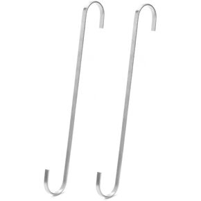 Extra Large S Shaped Hooks 12 inch,Heavy Duty Long S Hooks for Hanging Plant Extension Hooks for Utensils,Closet,Indoor Outdoor Uses(Silver 2Pcs)