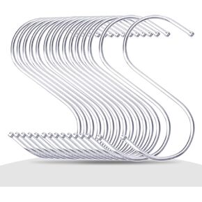 Ptrone S Shaped Hooks Stainless Steel Metal Hangers Hanging Hooks for Kitchen, Work Shop, Bathroom, Garden (S/10pcs) in Kuwait