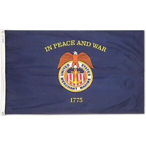 Annin Flagmakers Model 903 U.S. Merchant Marine Flag USA-Made to Official Specifications, Officially Licensed, 3 x 5 Feet