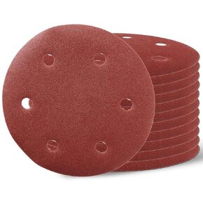 24 PCS Sanding Discs Sander Paper for Drywall Sander, Hole Hook-and-Loop Sanding Discs Sandpaper A80/100/120/150/180/240 Grit