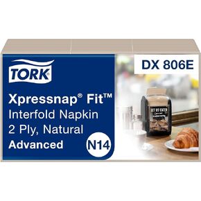 Tork Xpressnap Fit Natural Dispenser Napkin N14, Compostable 2-ply, 36 packs x 120 napkins, DX806E in Kuwait