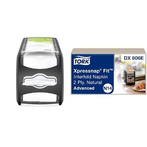 Tork Xpressnap Fit Natural Dispenser Napkin N14, Compostable 2-ply, 36 packs x 120 napkins, DX806E