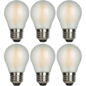مصابيح إضاءة AMDTU E26 Globe، لمبة إضاءة اديسون G16.5 متجمدة LED 60 وات 600lm 2700k بيضاء ناعمة، مصابيح إضاءة ثريا دافئة عتيقة قابلة للتعتيم للحمام، الغرور، غرفة المعيشة، لمبة إضاءة معطرة 6 عبوات
