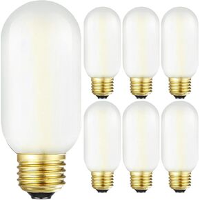 Leools E26 LED Bulb 4W Equivalent e26 led Bulb 40 Watt Dimmable Warm White 2700K E26 Frosted Edison Bulb AC120V 400lm Tubular T14 T45 LED Bulb for Pendant, Sputnik,Vanity,Chandeliers Pack of 6 in Kuwait