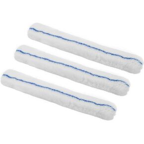 MECCANIXITY Microfiber Scrubber Replacement Head for Window, Glass, Marble Wall, Home, Bathroom, 13.78 Inch, Blue White Pack of 3