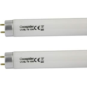 COOSPIDER 2-Pack 15W U/V BL CFL Compact Light Bulb for 30W Electric Zapper Replacement Straight Tube T8 F15 18 Inch