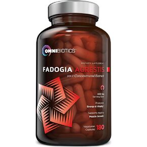 OmniBiotics Fadogia Agrestis Supplement 180 Vegan Capsules - 100% Standardized 10:1 Extract - Promotes Athletic Performance, Energy, Muscle Recovery & Growth - Natural Endurance Support