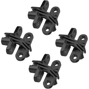 2pair (4pcs) 2-3/8" Black Hidden Hinges Stainless Steel Invisible Door Hinges Concealed Barrel Wooden Box