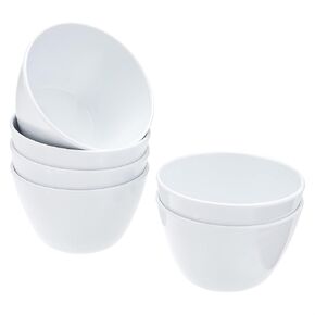 Amazon Basics Nesting Melamine Mixing Round Bowl with Lid and Non-Slip Base, 5 Sizes, Blue and White Floral, Set of 10, 4 quarts, 3 15/16",7 9/16",8 7/8",10",11 1/4"