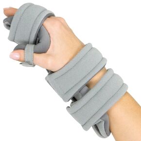 Vive Resting Hand Splint (Right) (w/ Rehab Video App) - Night Immobilizer Wrist Finger Brace - Thumb Stabilizer Wrap - For Arthritis, Tendonitis, Carpal Tunnel Pain - Functional Support For Sprains Fractures (Medium)