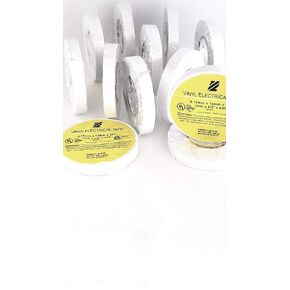 Electrical Tape 12 inches x 66 inches Pack of 1 ROLL, White Flame retrardant (EL766AWB)