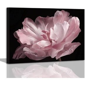 Pink Bathroom Decor - Bathroom Decor Wall Art Pink Wall Decor Black And White Decor Plant Wall Decor Pink Bedroom Decor Bathroom Pictures Black And White Wall Art Bathroom Decor Stretched 12x16inch