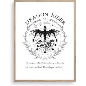 TwoDays 4th Wing Bookish Merch Room Decor, Ride or Die Inspired Wall Art for Fans Gifts, War College Dragon Prints, Fantasy Book Merchandise Posters. (12" X 16", UNFRAMED)