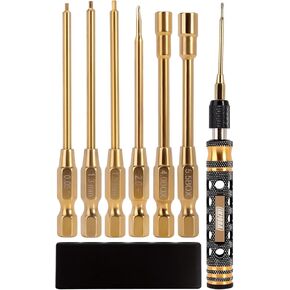 INJORA RC Tool Kit 6 in 1 Screwdriver Quick Change Allen Key Hexagon Screwdrivers for SCX24 Gladiator Bronco C10 JLU Deadbolt FMS FCX24 Micro Car