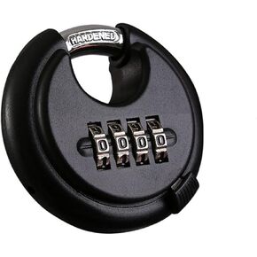 szhdxsy Outdoor Combiantion Padlock - 4 Digit Heavy Duty Disc Lock with Hardened Shackle,Combo Padlock for Gate,Storage Unit,Fence,1 Pcs,,Black