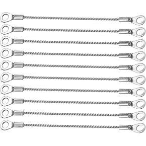 2mmx10cm Lanyard Security Cable Ropes 10pcs, Apply to Outdoors (304 Stainless Steel, Silver) in Kuwait