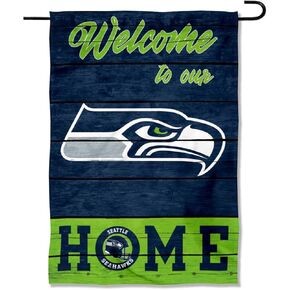 Seattle Seahawks Welcome Home Decorative Garden Flag Double Sided Banner