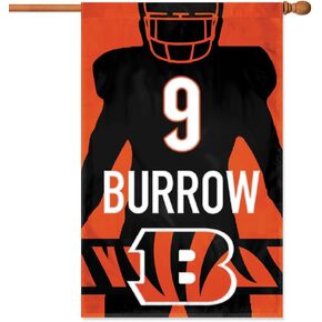 Joe Burrow Orange Cincinnati Bengals 44'' x 28'' Silhouette Banner Flag