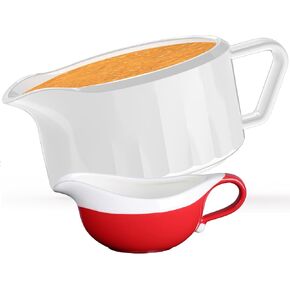 Gravy Boat 22 oz Thanksgiving Gravy Boat White Porcelain Gravy Bowl for Turkey, Sauces, Salad Dressings