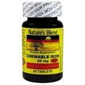 Nature's Blend Chewable Iron Sugar Free 30MG 60 COUNT