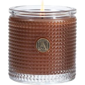 Aromatique Cinnamon Cider Textured Glass Candle 6oz - Decorative Home Fragrance Aromatherapy Long Lasting Room Air Freshener Deodorizer Perfect Fall Decoration Luxury Glass Candle Gift 40 Hour Burn!