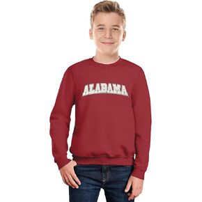 Little King NCAA Youth Boys Crewneck Sweatshirt With Tackle Twill Letters-Team Colors