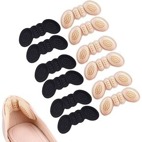 Heel Grips Liner for Shoe Too Big Men Women Heel Pads Inserts Grips Stop Heel Slip and Blister Filler Improved Shoe Fit and Comfort Heel Cushion for Loose Shoe (6 Pairs)