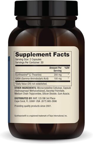 Dr. Mercola L-Theanine plus GABA, 30 Servings (60 Capsules), 200 mg L-Theanine and 100 mg GABA Per Serving, Dietary Supplement, Support Sleep and Mental Focus, Non-GMO in Saudi Arabia