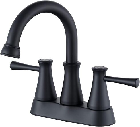 Bathroom Sink Faucet 2 Handles Black Centerset Bathroom Faucet Brass Lavatory Vanity Faucet with Pop up Drain and Supply Lines in Saudi Arabia