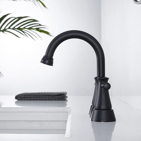 Bathroom Sink Faucet 2 Handles Black Centerset Bathroom Faucet Brass Lavatory Vanity Faucet with Pop up Drain and Supply Lines in Saudi Arabia