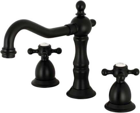 Kingston Brass KS1976BX Heritage Widespread Bathroom Faucet, Polished Nickel, 7.56 x 7.44 x 2.44 in Saudi Arabia