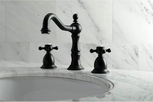 Kingston Brass KS1976BX Heritage Widespread Bathroom Faucet, Polished Nickel, 7.56 x 7.44 x 2.44 in Saudi Arabia