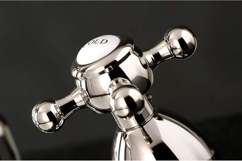 Kingston Brass KS1976BX Heritage Widespread Bathroom Faucet, Polished Nickel, 7.56 x 7.44 x 2.44 in Saudi Arabia