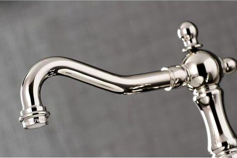 Kingston Brass KS1976BX Heritage Widespread Bathroom Faucet, Polished Nickel, 7.56 x 7.44 x 2.44 in Saudi Arabia