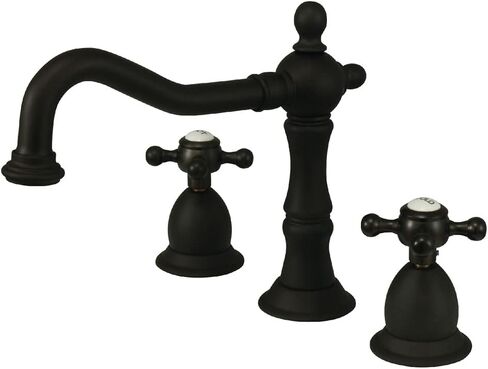 Kingston Brass KS1976BX Heritage Widespread Bathroom Faucet, Polished Nickel, 7.56 x 7.44 x 2.44 in Saudi Arabia