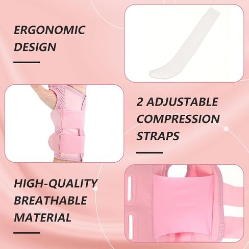 1 Pair Wrist Brace Carpal Tunnel for Men Women Arthritis Wrist Brace Protector Night Sleep Removable Wrist Support Carpal Tunnel for Helping People Have a Better Sleep (Pink, Small/Medium) in Saudi Arabia