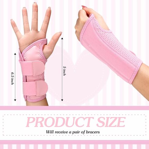 1 Pair Wrist Brace Carpal Tunnel for Men Women Arthritis Wrist Brace Protector Night Sleep Removable Wrist Support Carpal Tunnel for Helping People Have a Better Sleep (Pink, Small/Medium) in Saudi Arabia