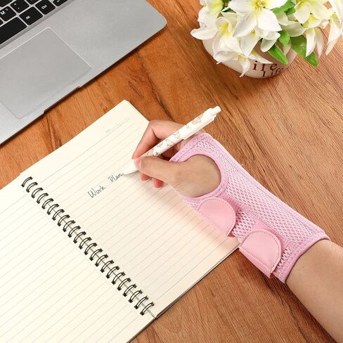 1 Pair Wrist Brace Carpal Tunnel for Men Women Arthritis Wrist Brace Protector Night Sleep Removable Wrist Support Carpal Tunnel for Helping People Have a Better Sleep (Pink, Small/Medium) in Saudi Arabia