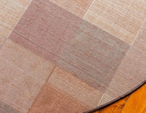 Unique Loom Autumn Collection Modern Contemporary Casual Abstract Area Rug (Multi/ Beige Checkered, 8 ft 0 x 8 ft 0 Round) in Saudi Arabia